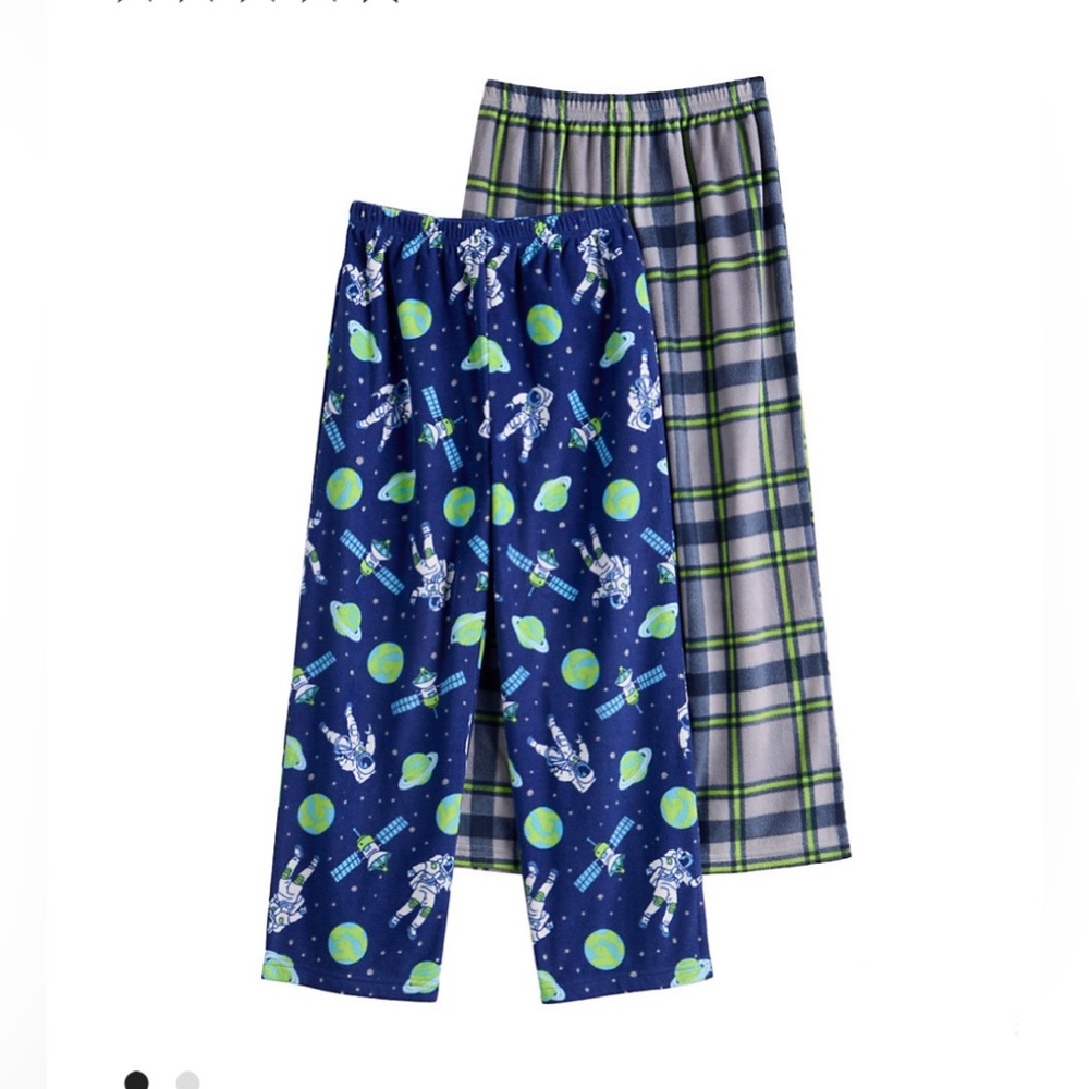 Cuddl Duds Boy’s Fleece Pajama Pants Set of 2| size: 6/7